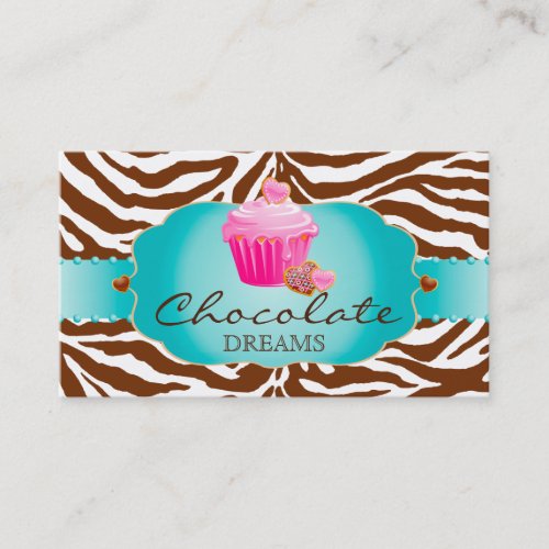 Bakery Business Card Chocolate Cupcake pink