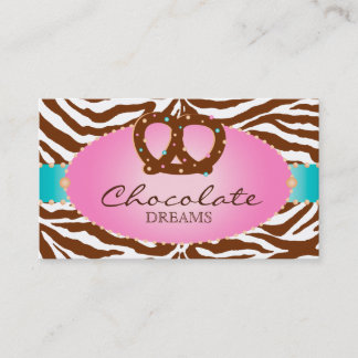 Bakery Business Card Chocolate Pretzel blue