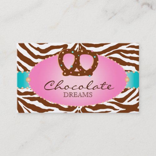 Bakery Business Card Chocolate Pretzel blue