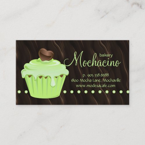 Bakery Business Card cute cupcake mint chocolate