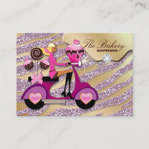 Bakery Business Card Dots Pink Cake Pops Chocolate