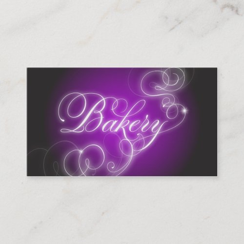 Bakery Business Card Elegant Flourish Glow