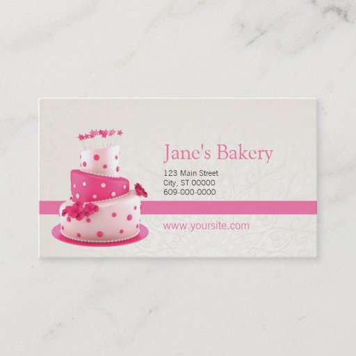 Customizable Bakery Business Card Pink