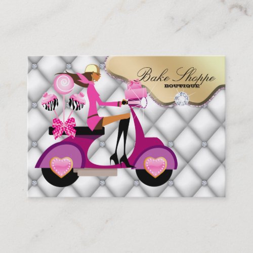 Bakery Business Card White Diamonds Cake Pops B