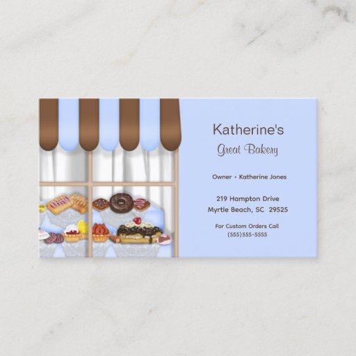 Customizable Bakery Business Cards