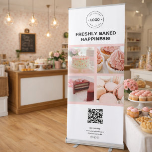 Bakery Business Logo Photo QR  Retractable Banner
