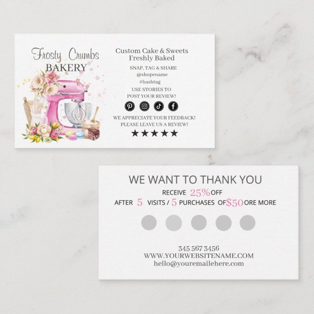 Bakery Business Loyalty card Business Card (Front/Back)