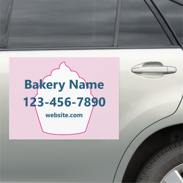Bakery Business Name Phone Number Website Cupcake Car Magnet (In Situ)