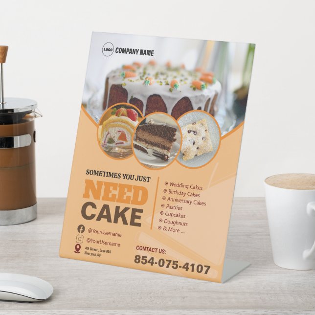 Bakery Business Pedestal Sign (In SItu)