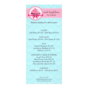 Bakery Business Promotional Price List Rack Card