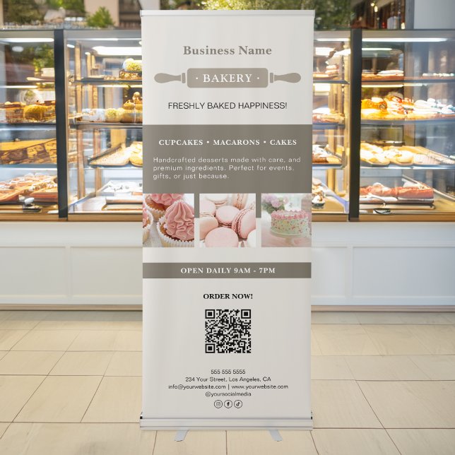 Bakery Business Rolling Pin Promotional Retractable Banner (Bakery Business Rolling Pin Promotional Retractable Banner)