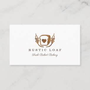Bakery Business Rustic Woodgrain Loaf Of Bread Business Card