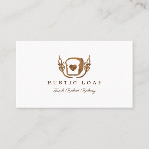 Bakery Business Rustic Woodgrain Loaf Of Bread Business Card