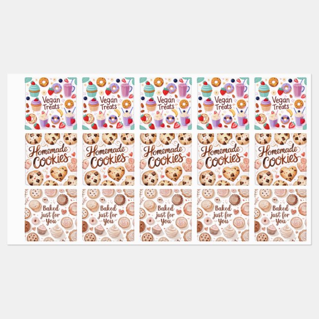 Bakery business themed stickers (Sheet)