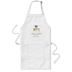 Bakery Business Tier Wedding One Layer Cake Logo B Long Apron