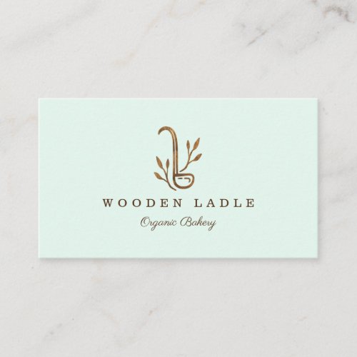 Bakery Business Wooden Ladle  Floral Logo Busine Business Card