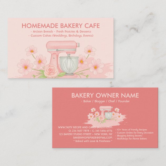 Private: Bakery Cafe Cake Maker Food Logo Dual Color Business Card