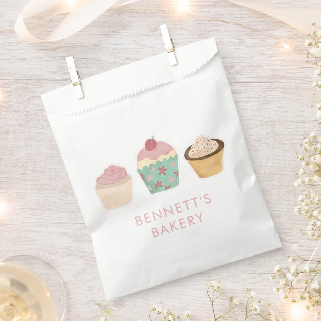 Bakery Cafe Cupcake Business Takeaway Favor Bag (Clipped)