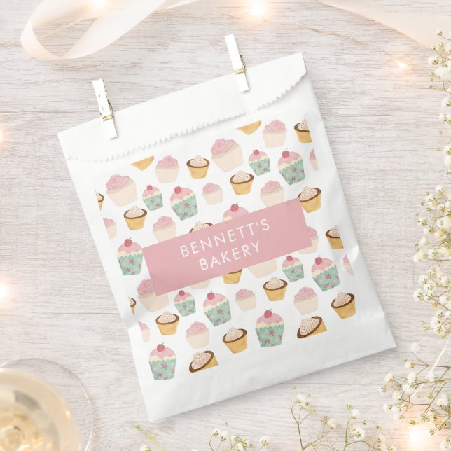 Bakery Cafe Cupcake Business Takeaway Favor Bag (Clipped)