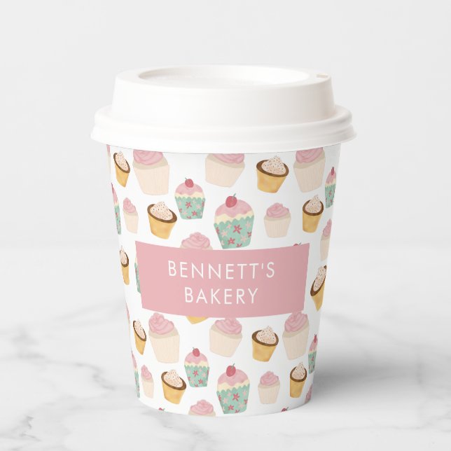 Bakery Cafe Cupcake Business Takeaway Paper Cups (Front)