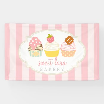Bakery Cafe Retro Sweet Cupcakes Cute Boutique Banner by Jujulili at Zazzle