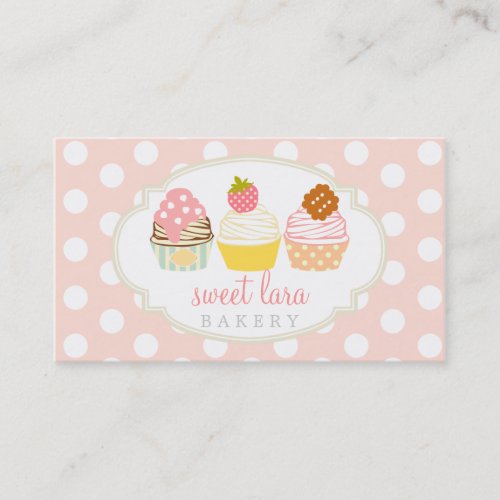 Bakery Cafe Retro Sweet Cupcakes Cute Boutique Business Cards