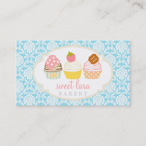 Bakery Cafe Retro Sweet Cupcakes Cute Boutique Business Card