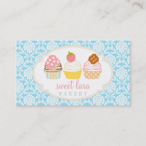 Customizable Bakery Cafe Retro Sweet Cupcakes Cute Boutique Business Card