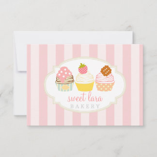 Bakery Cafe Retro Sweet Cupcakes Cute Gift Card