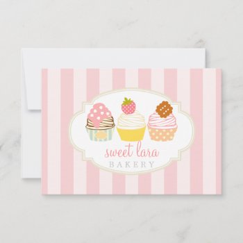 Bakery Cafe Retro Sweet Cupcakes Cute Gift Card by Jujulili at Zazzle