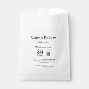 Bakery cake add ingredients made with love q r favor bag