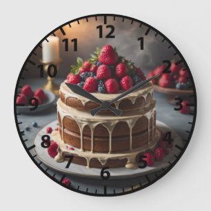 Bakery Cake Baked Goods Foodie Large Clock
