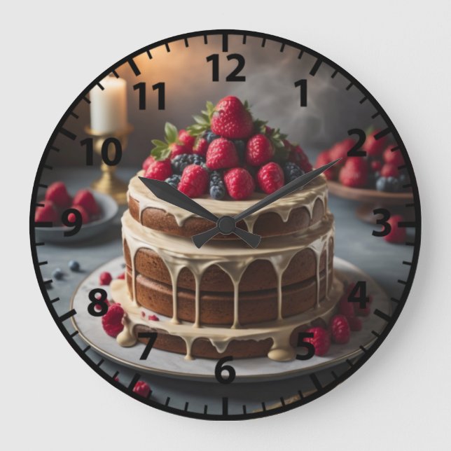 Bakery Cake Baked Goods Foodie Large Clock (Front)