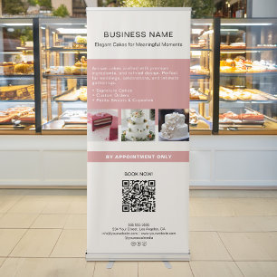 Bakery Cake Custom Photo QR Retractable Banner