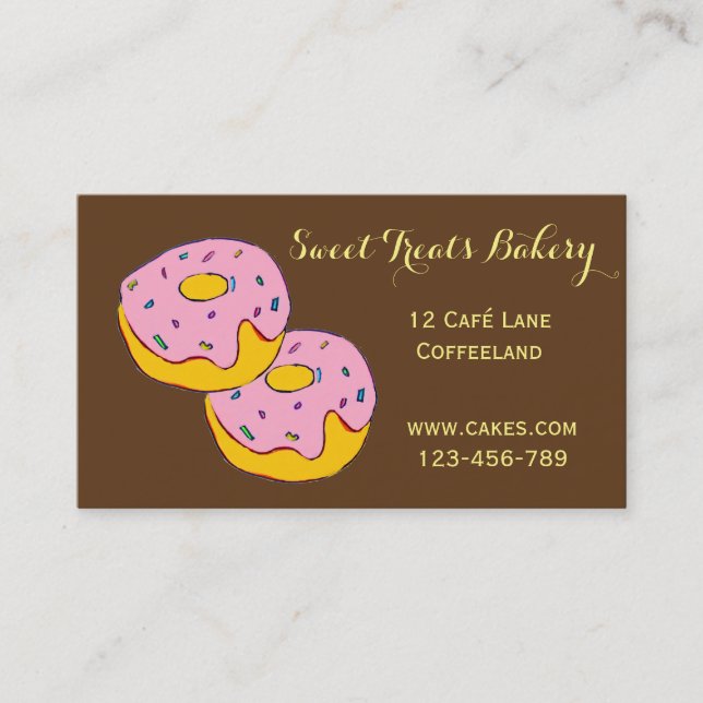 Bakery cake cute icing doughnut business card (Front)