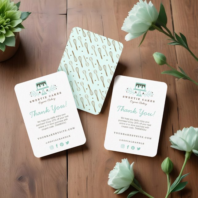 Bakery Cake Logo Thank You For Your Purchase Enclosure Card (Bakery Cake Logo Thank You For Your Purchase Enclosure Card)