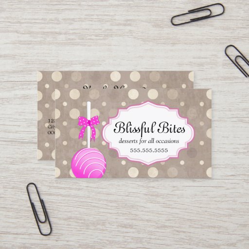Customizable Cake Pops Business Cards