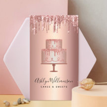 Bakery Cake Rose Gold Copper Glitter Drips Pastry 