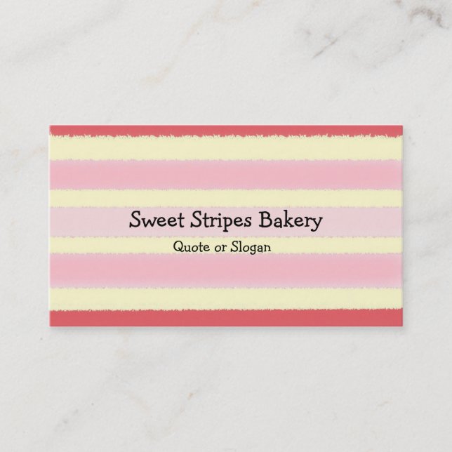 Bakery cake slice customizable business cards (Front)