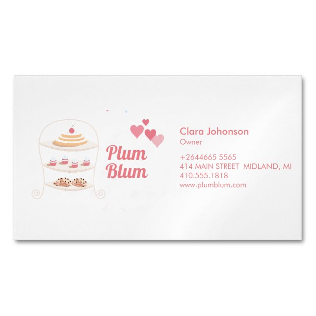 Bakery Cake & Sweets Customize Business Card Magnet (Front)