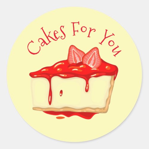 Bakery cakes design Gift business branding Classic Round Sticker