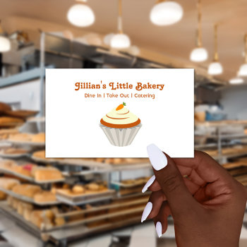 Bakery Carrot Cupcake Business Card by JillsPaperie at Zazzle