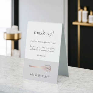 Bakery/Caterer Covid Safety Wear A Mask Table Tent