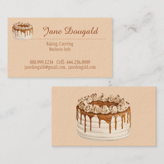 Bakery Catering Baked Goods Chef Cook Business Card (Front/Back)