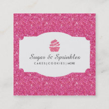 Bakery & Catering Glitter Business Cards (Pink)