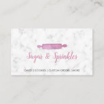 Bakery &amp; Catering Marble Pink Business Card at Zazzle
