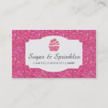 Bakery &amp; Catering Pink Glitter Business Cards at Zazzle