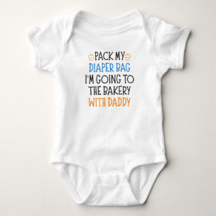 Bakery Chef Dad Funny Baby Saying Bodysuit