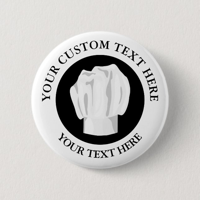 Bakery Chef Hat Custom Text Logo Icon Button (Front)