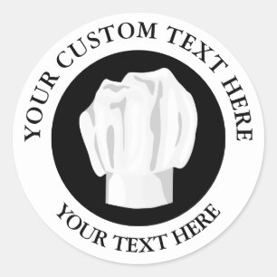 Bakery Chef Hat Custom Text Logo Icon Classic Round Sticker